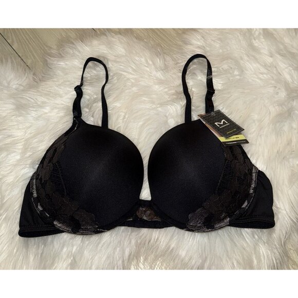 Maidenform Basically Sexy Push Up Bra Padded UW Womens 40C Black 05809 New - Picture 2 of 6